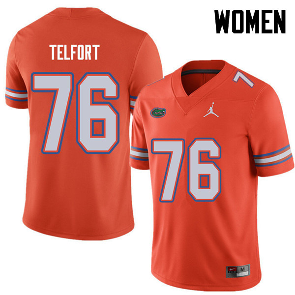 Jordan Brand Women #76 Kadeem Telfort Florida Gators College Football Jerseys Sale-Orange - Click Image to Close